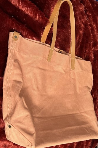 XL BANANA REPUBLIC TRAVEL TOTE BAG PEACH CANVAS BROWN