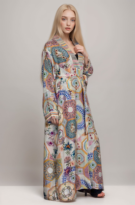 Pre-owned Johnny Was Waterloo Wheel Tove Reversible Kimono C40624b2 Boho Chic In Multicolor
