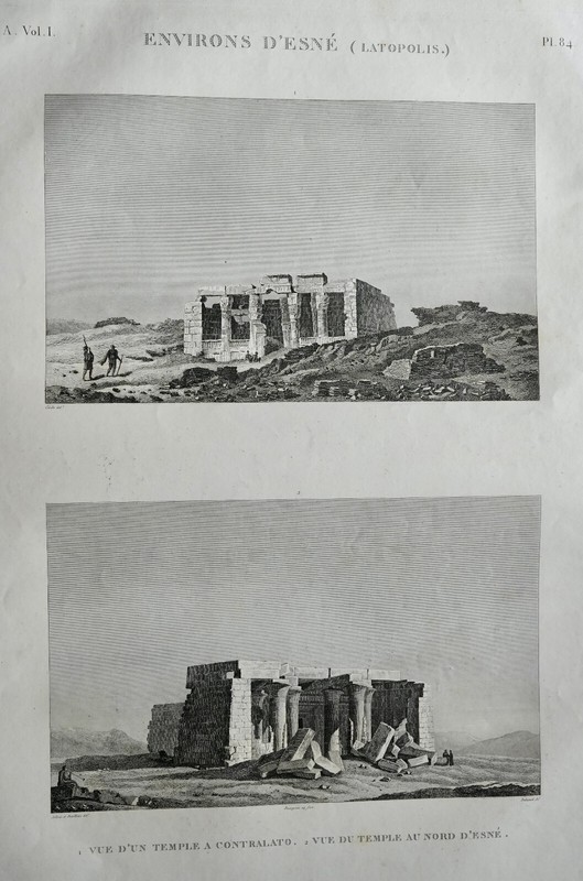 Environs D'Esne Vol.1 Pl. 84 Latopolis Description Egypte Napoleon Original