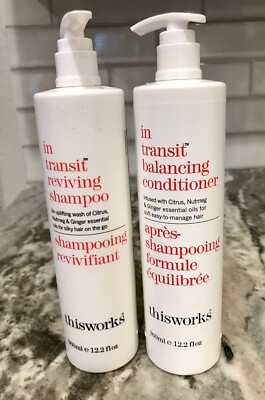 2 Pack ThisWorks In Transit Shampoo & Conditioner With Essential Oils 12.2 fl oz