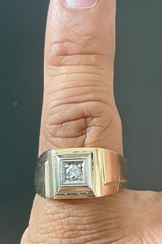 ドナルドスラン 14K Yellow Gold Men's 0.15CT Diamond Ring. Size 10.25 (S41