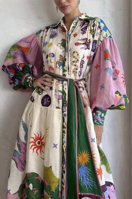 Spring/Summer Palace style pleated XL dress with oversized hem (missing Belt)