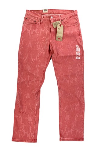 НОВЫЕ джинсы Levis Strauss 511 Slim Fit Stretch Pink Rose Floral Denim Мужские джинсы 33x32