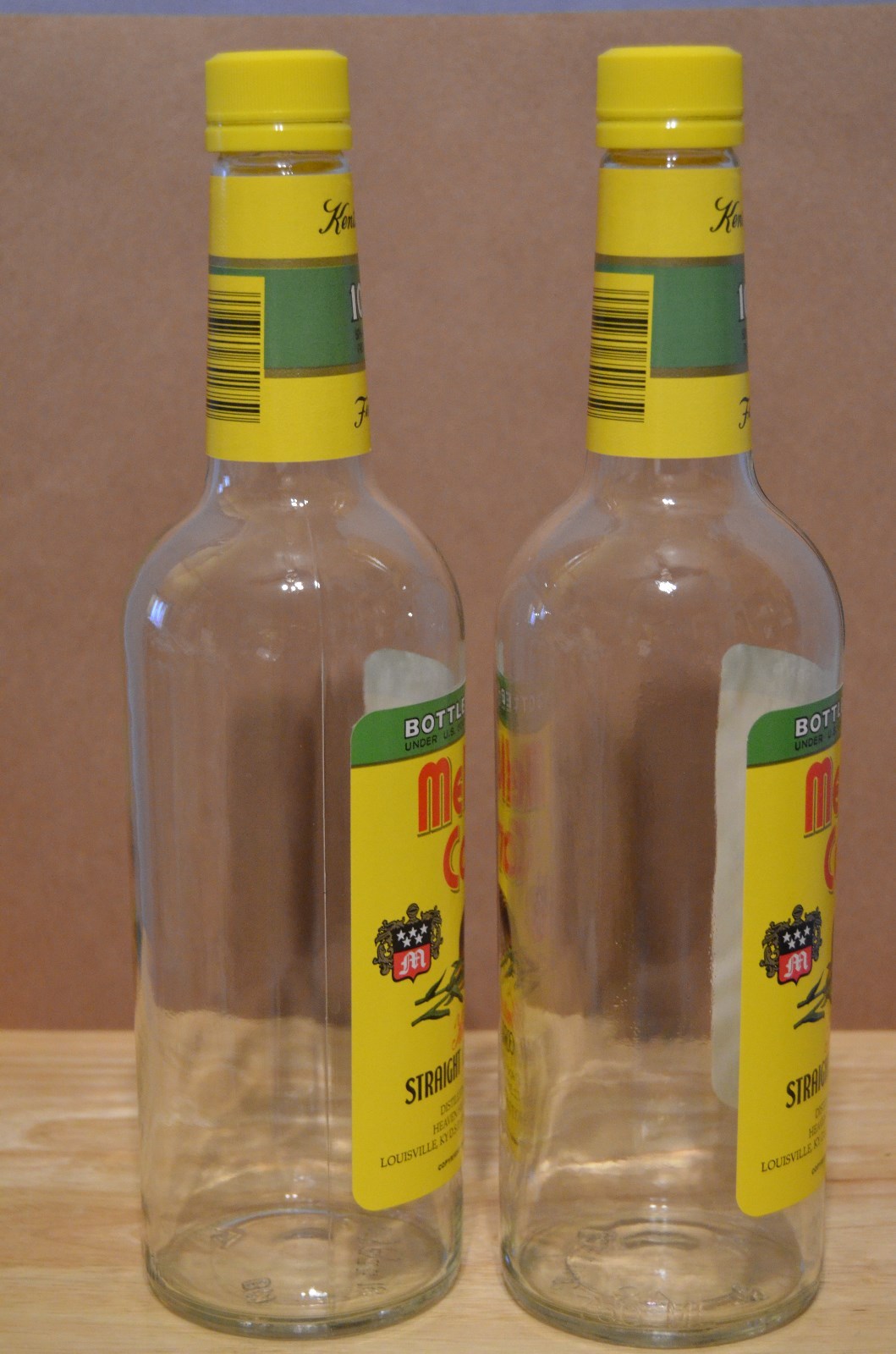 Mellow Corn Straight Whiskey Bottled In Bond 750 ml Empty Glass Bottles