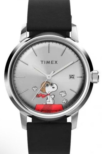 Pre-owned Timex Newjapanese?? Marlin Automatic X Peanuts Snoopy Flying Ace 40mm Tw2w49600