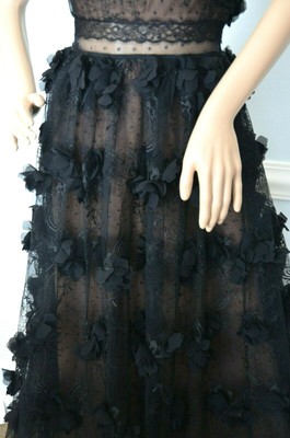 New $1,095 Marchesa Notte 3D Floral Embroidered Petal Applique Tea Dress Gown 0