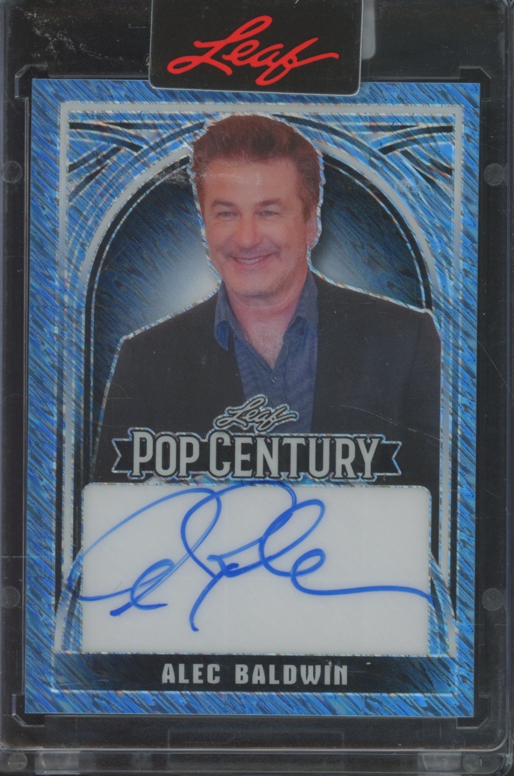 2024 Leaf Pop Century Blue Shimmer #PCP-AB1 Alec Baldwin 4/75 Auto Autograph
