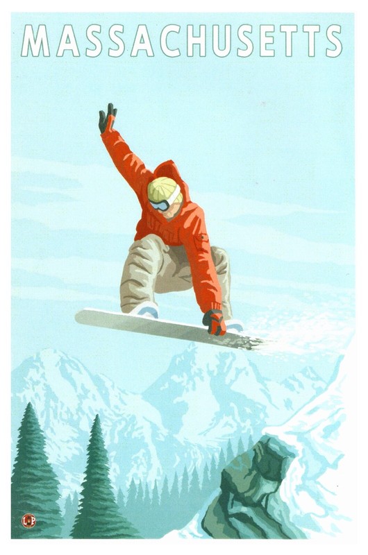 Er Massachusetts Jumping Lantern Press Original Poster Postcard Unp