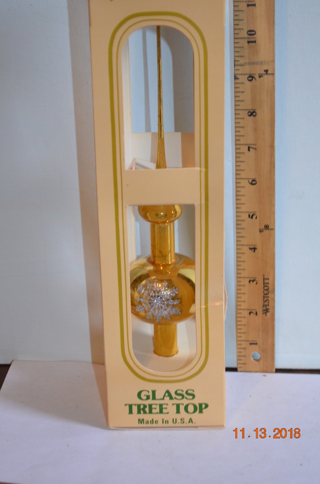 Vintage Mercury Glass Tree topper Gold