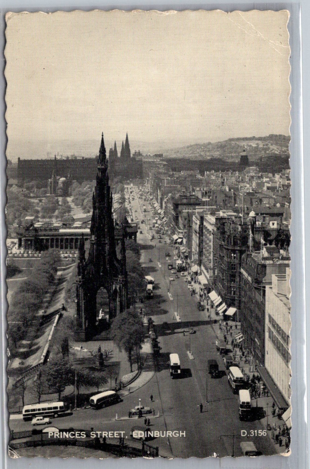 Princes Street Edinburgh Aerial View Postcard