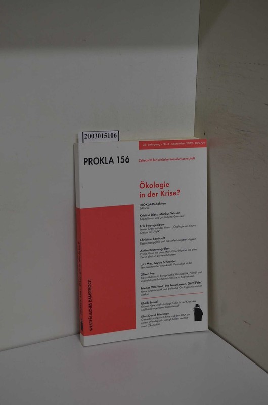 Prokla 156 / Zeitschrift FÃ¼R Kritische Sozialwissenschaft / 39. Jahrgang * Nr. 3