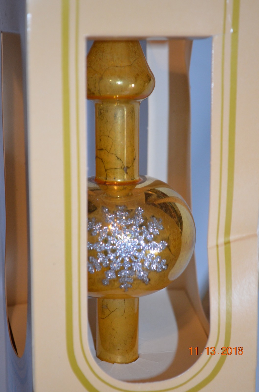 Vintage Mercury Glass Tree topper Gold