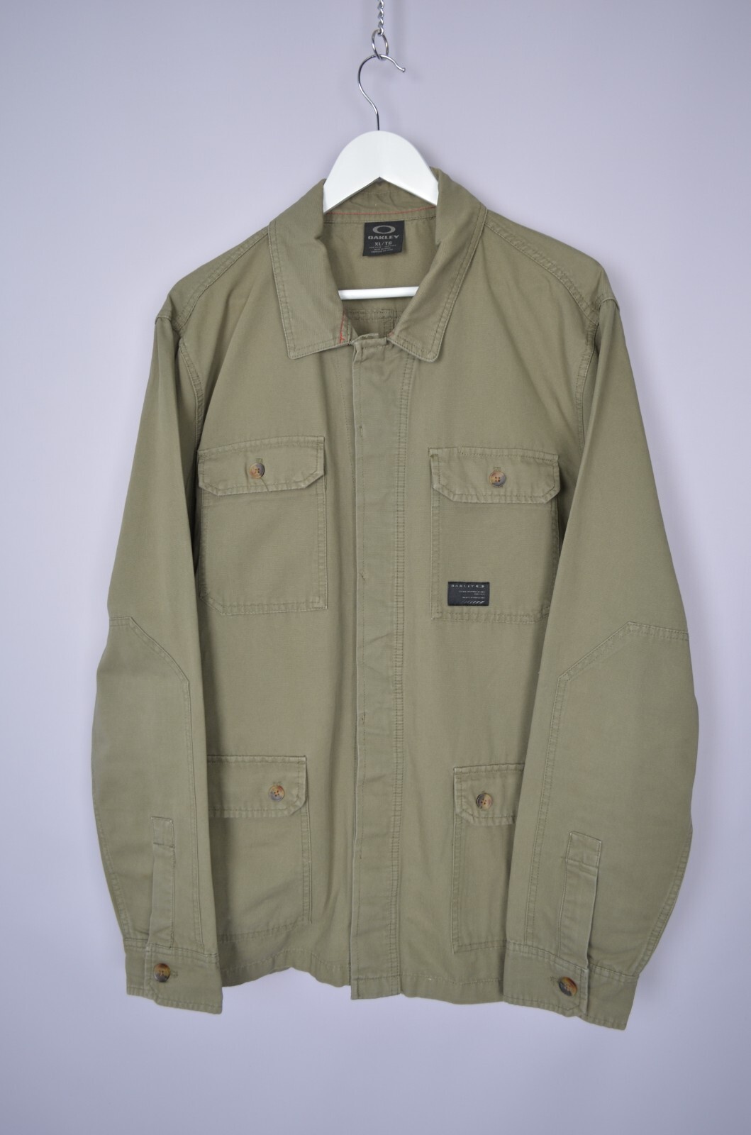 Oakley The Dawn Khaki Olive Jacket Chore Coat Size XL P2P 24 Oakley The Dawn Khaki Olive Jacket Chore Coat Size XL P2P 24