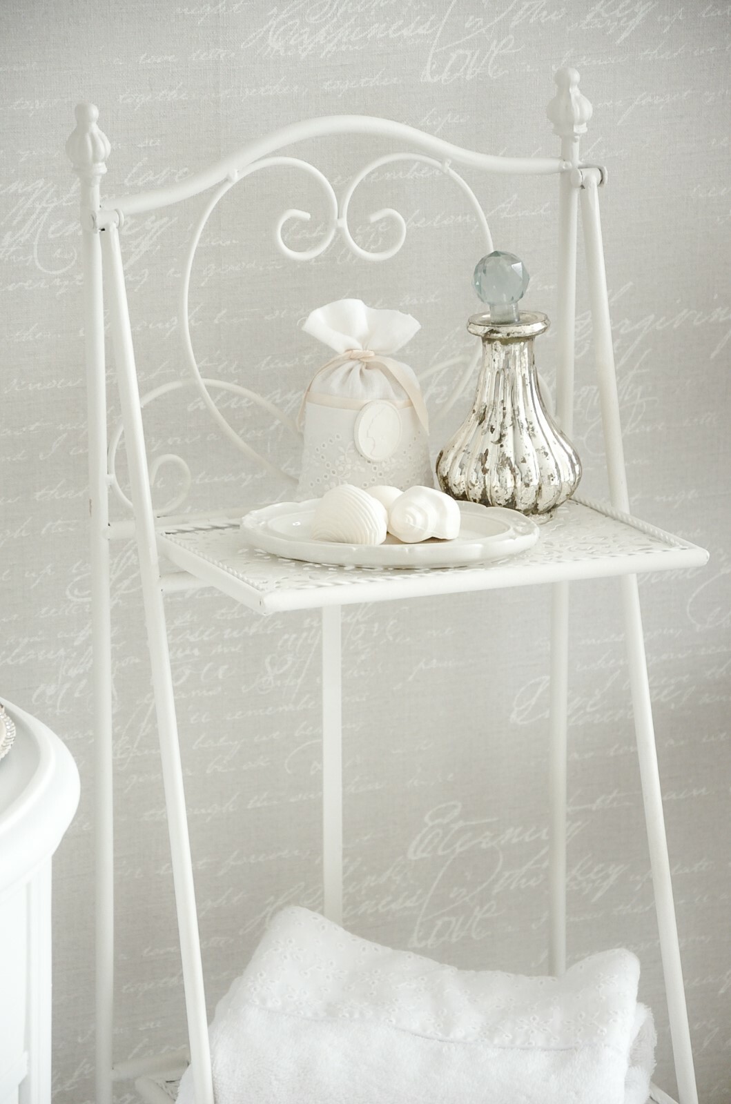 Regal Badregal Metallregal Klappregal Etagere Shabby Chic Landhaus Weiß