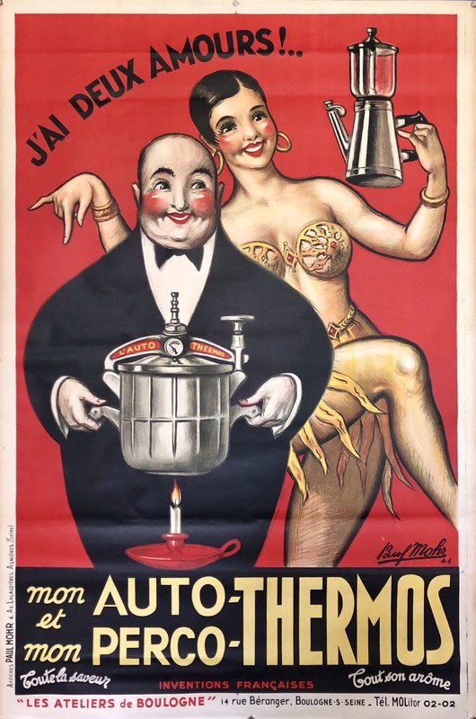 L'Auto-Thermos : Affiche LithographiÃ©E Avec JosÃ©Phine Baker Par Paul Mohr