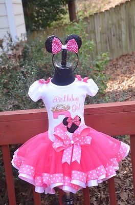 Minnie Mouse Birthday Girl Pink White Polka Dot Birthday