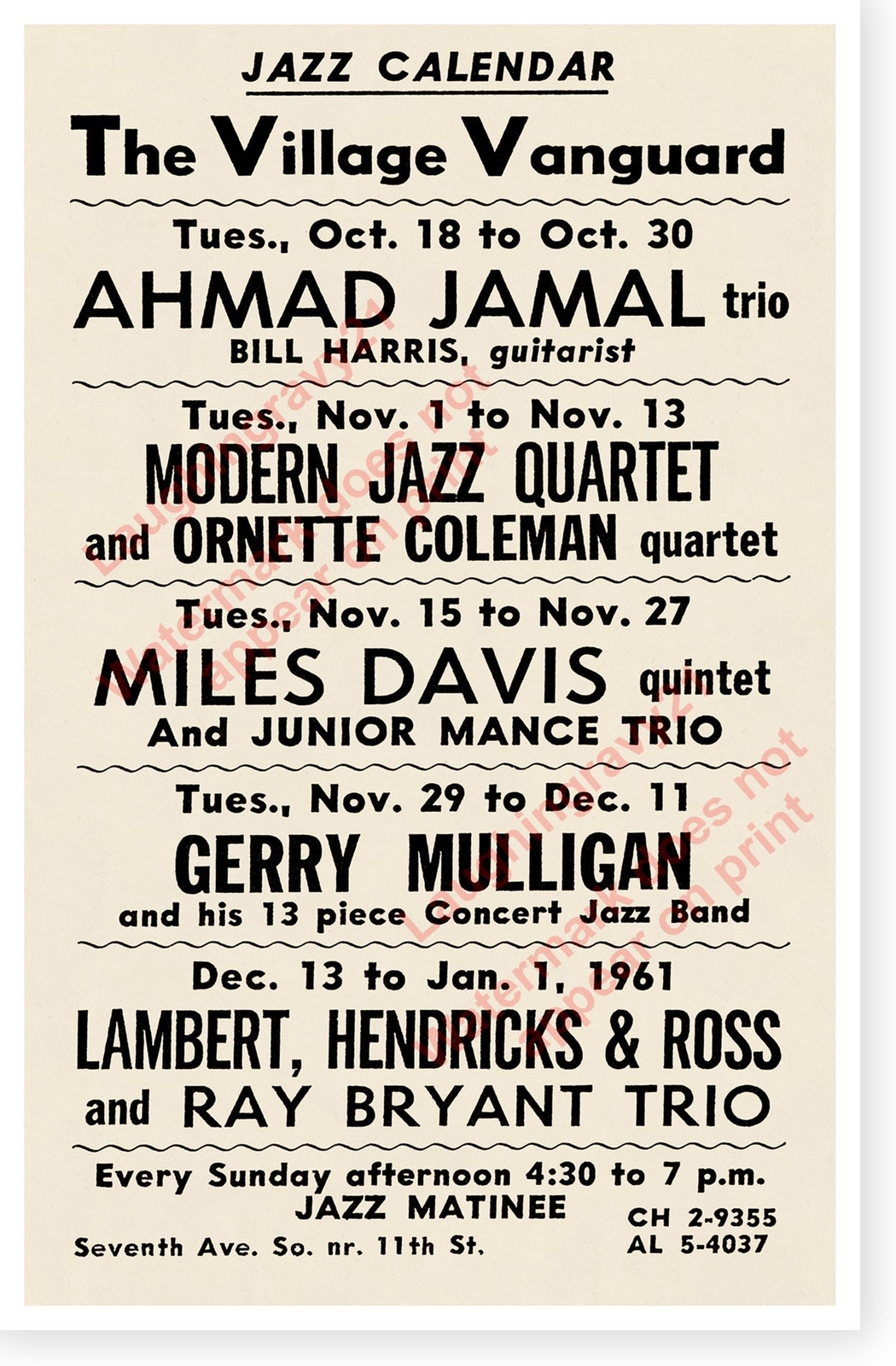 Miles Davis 1960 Village Vanguard New York City Jazz