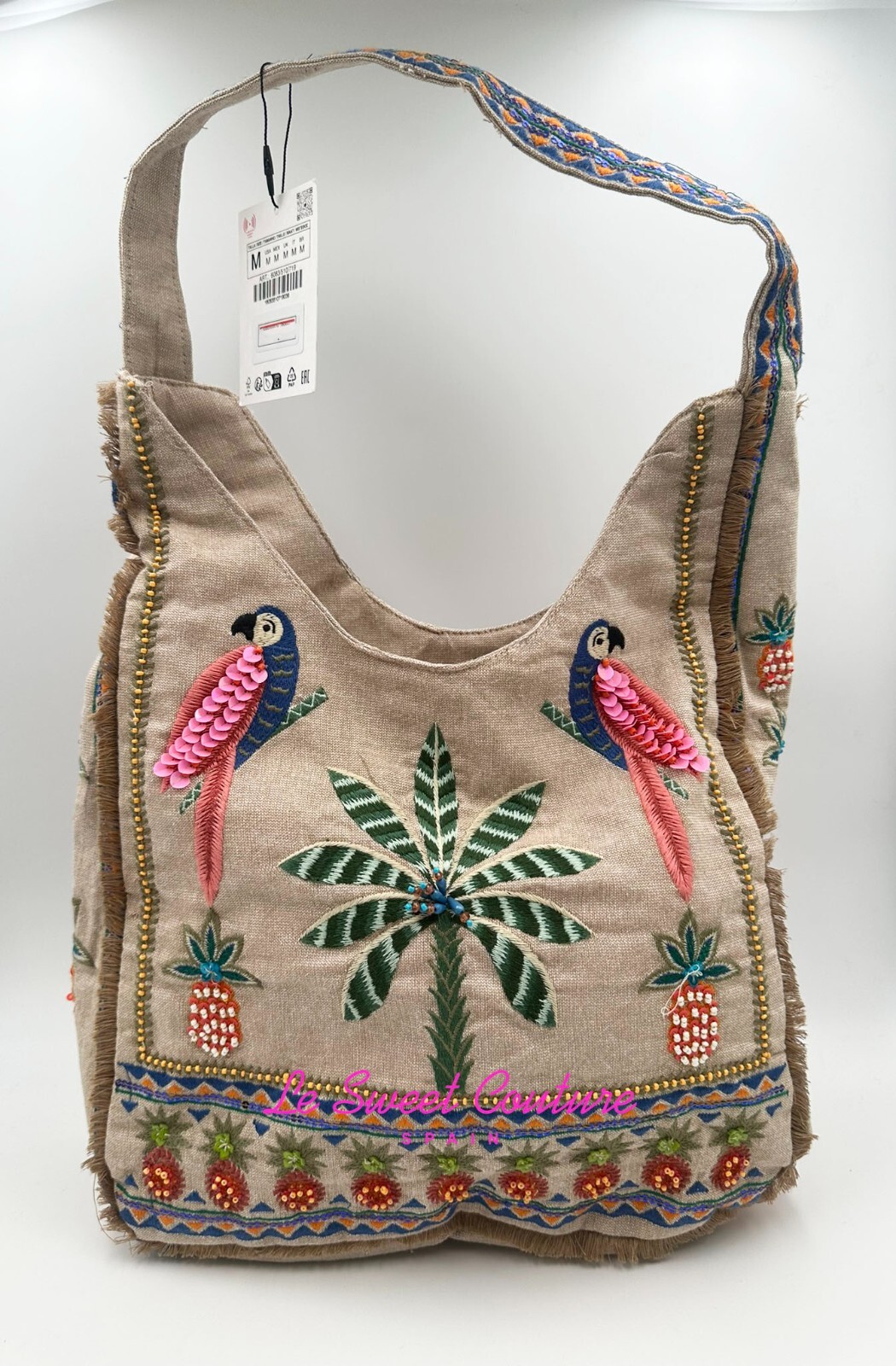 ZARA WOMAN NWT SS25 BEADED SHOPPER ECRU BAG 6083/510/719 | eBay