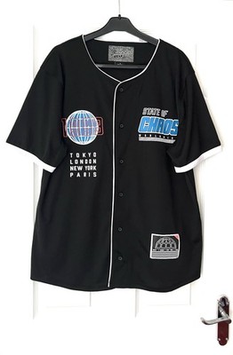 Brooklyn Clothing Co “State of Chaos” Mesh Baseball Jersey Men Black Large