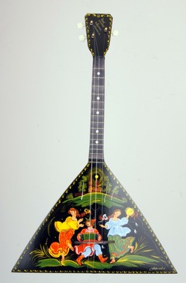 Russischer Balalaika 3-saitig, handbemalt, Andenken, Doff