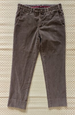 PT01 Corduroy Straight Leg Trousers Brown Men's Size IT 48 Made in Italy