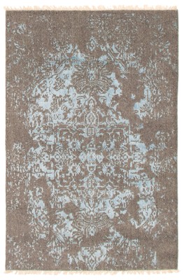 Transitional Hand-knotted Area Rug 3'11'' x 5'10'' Oriental Wool/Silk Carpet