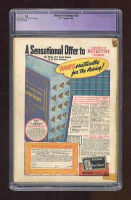 Detective Comics (1st Series) #38 1940 CGC 2.5 RESTORED 1290425009