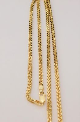Pre-owned Bracelet 10k Yellow Gold Mans Wheat Foxtail Chain Hollow 7.5 Gram 22" Inch 3mm Unisex