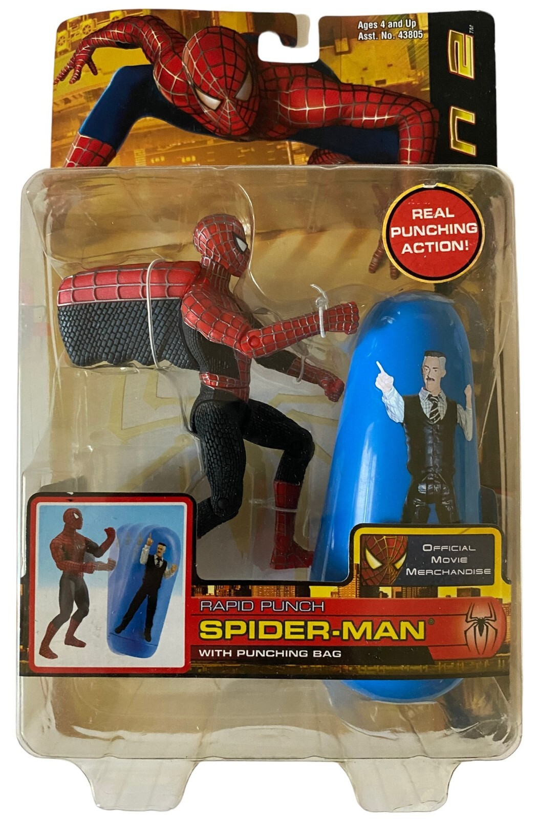 Spider-Man 2 Rapid Punch Movie Action Figure NEW MOSC Toy Spider-Man 2 Rapid Punch Movie Action Figure NEW MOSC Toy