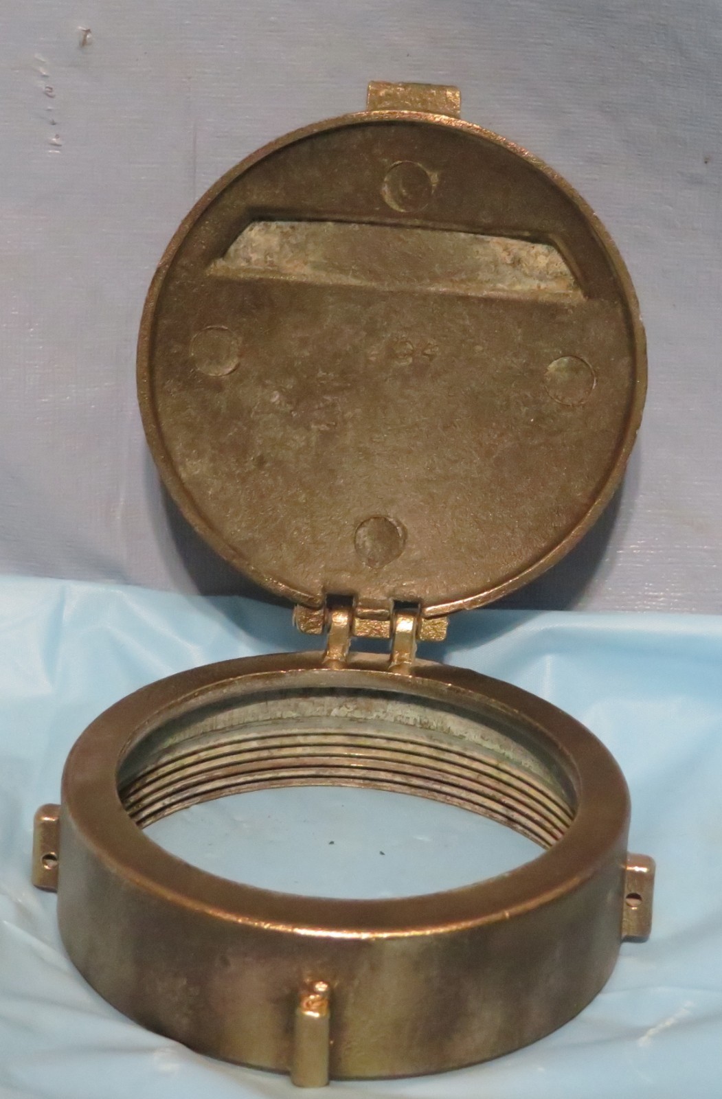 Vintage BRASS PRECISION METER Cover/ Hinged Lid ORLANDO, FLORIDA  STEAMPUNK Art