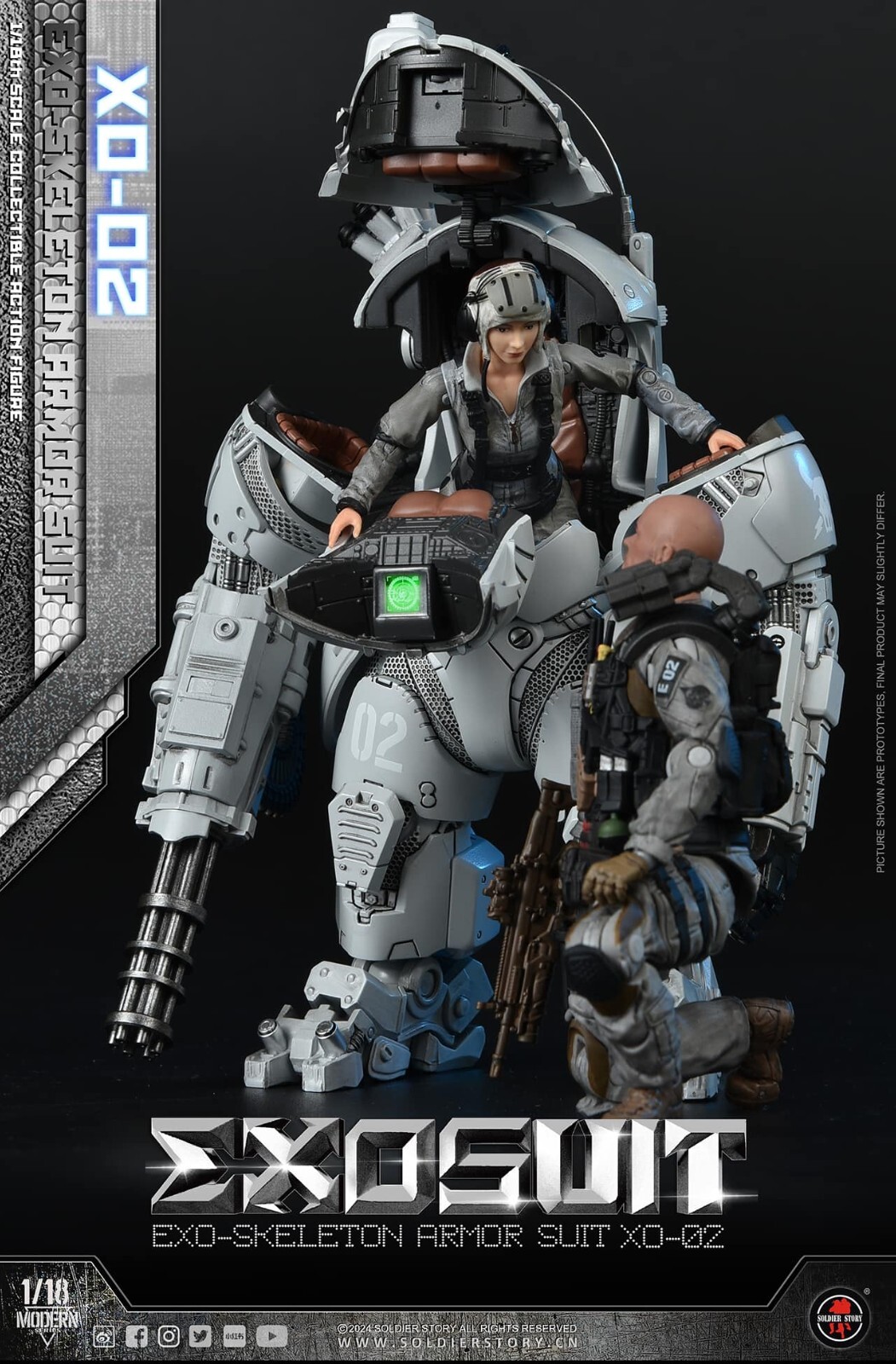 1/18 Soldier Story EXO-Skeleton Armor Suit XO-02 wtih LED