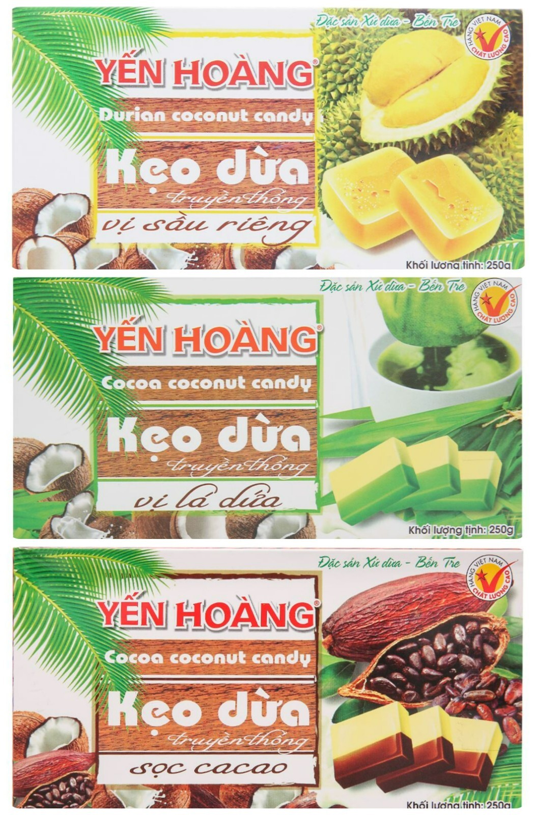 Yen Hoang Coconut Milk Candy With Pandan & Cocoa Flavours 250g | eBay