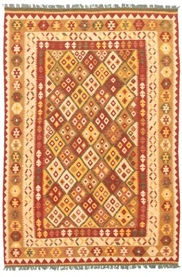 Vintage Hand Woven Flat Weave Carpet 5'4'' x 8'1'' Traditional Wool Kilim Rug
