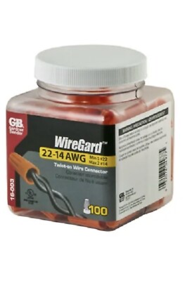 ECM, 100 Pack, Small, Orange, GB3 Wire Guard Twist On Electrical Wire Connector