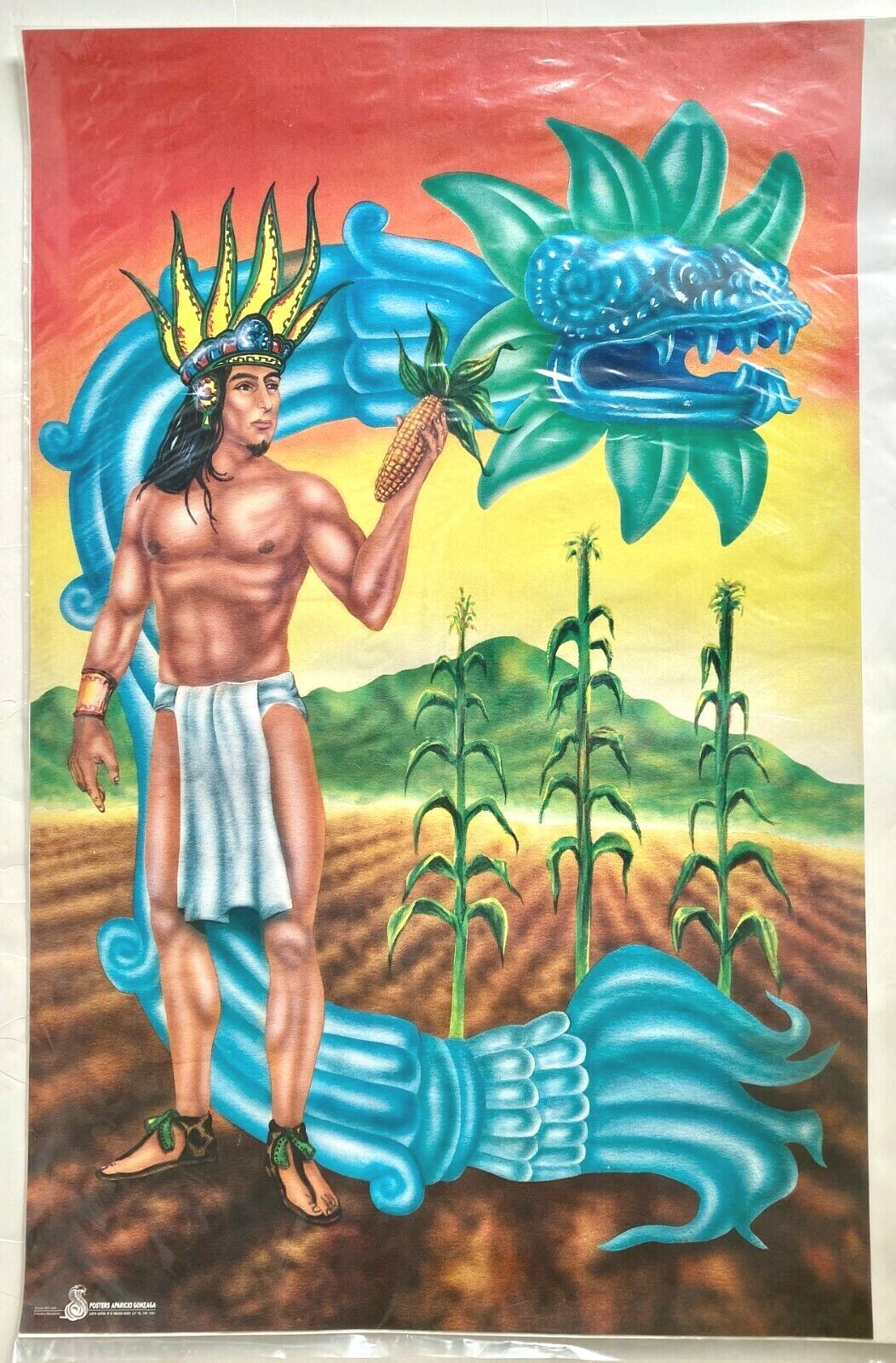 Society6 ケース Aztec 3 by Maya Vintage NOS Aztec Man Corn Art Poster Mexico Aztecs Maya