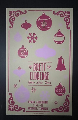 2022-11-27 Brett Eldredge ''GLOW LIVE TOUR'' Poster Hatch Show Print @ Ryman