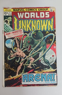 Worlds Unknown #4 Marvel Comics (1973) Low Grade Horror Sci-Fi