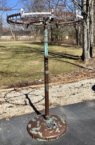 Antique Industrial Store Dry Cleaners Garment Rack Rotating Clothes Steampunk