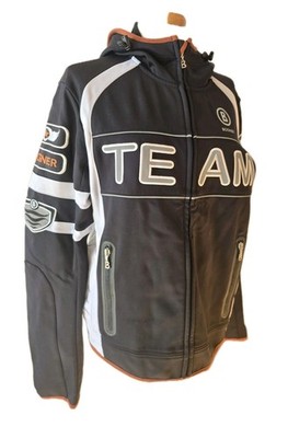 Bogner Racing Team Softshelljacke mit Kapuze, Herren, schwarz, Größe 48 / Gr. M