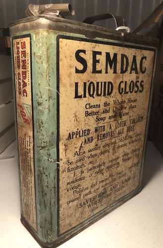 Antique early 1900's Standard Oil Company Semdac Liquid Gloss Can One Gallon