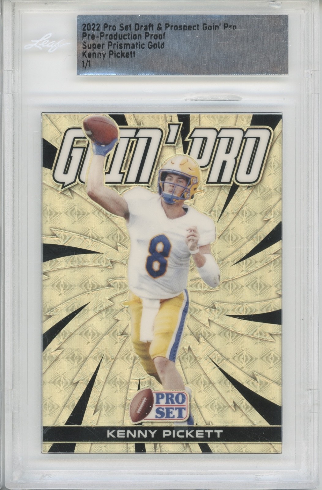 2022 Pro Set Metal Super Prismatic Gold Proof Kenny Pickett 1/1 RC Rookie