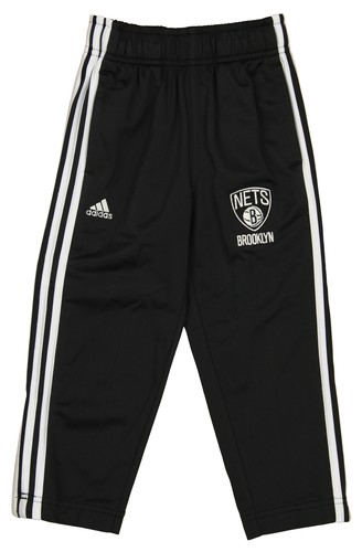 Спортивные штаны Adidas NBA Basketball Toddler Boys Brooklyn Nets с 3 полосками, черные