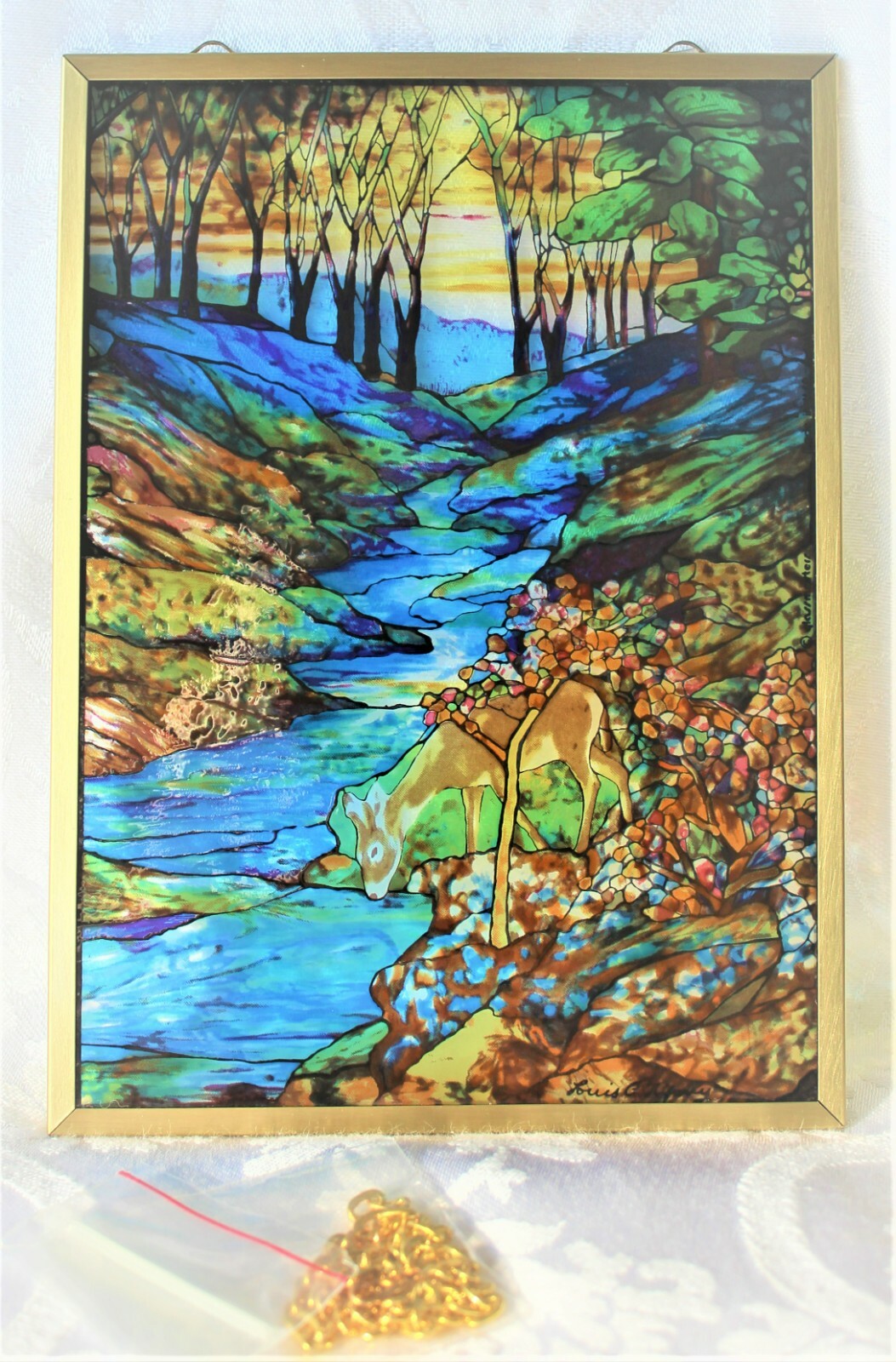 glassmastrs Tiffany Fawn ステンドグラスアート LOUIS TIFFANY Stained Glass TIFFANY FAWN Window Suncatcher