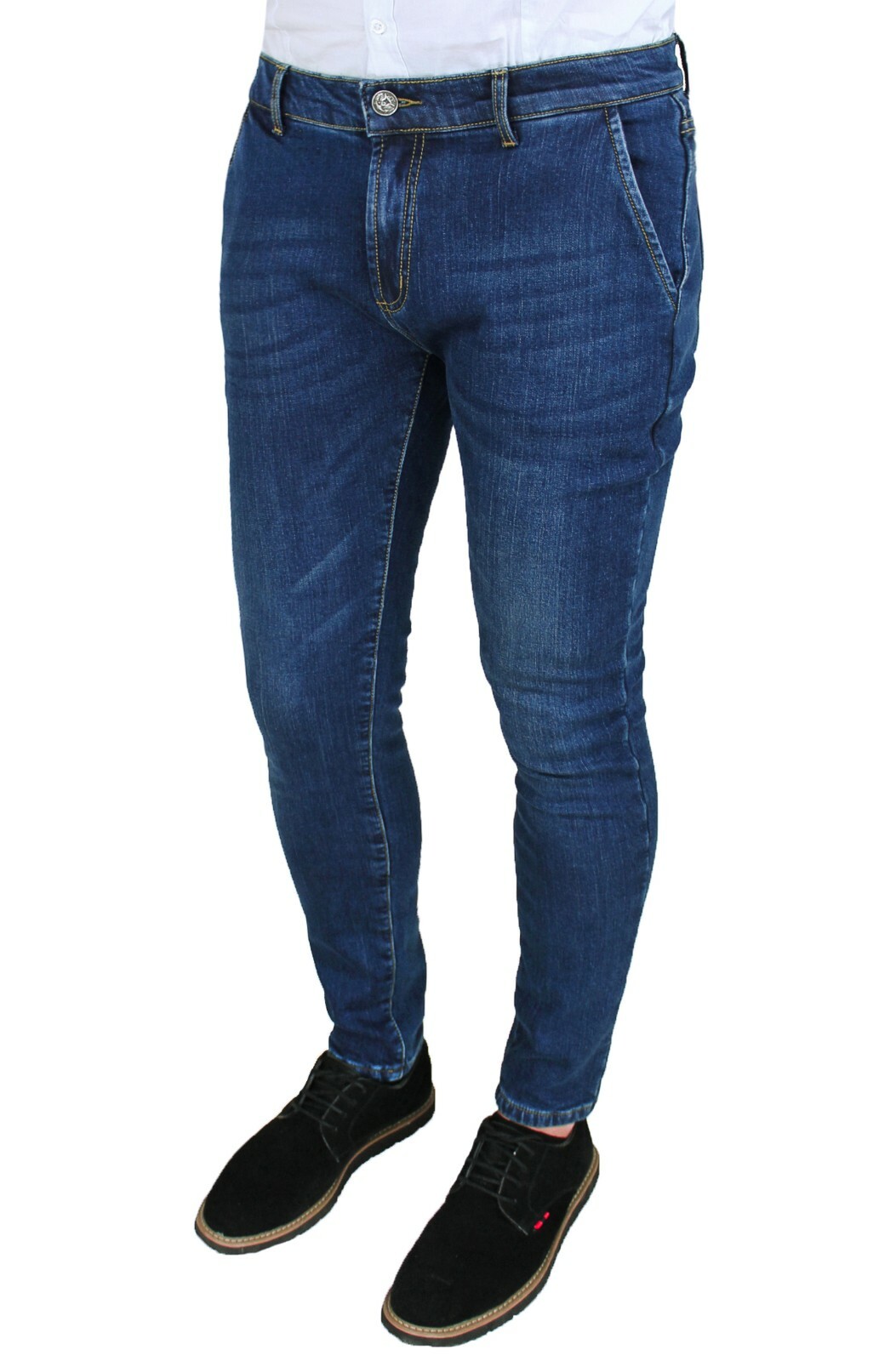 Jeans pantaloni uomo Cristiano Battistini BTR invernali con pelliccia  interna