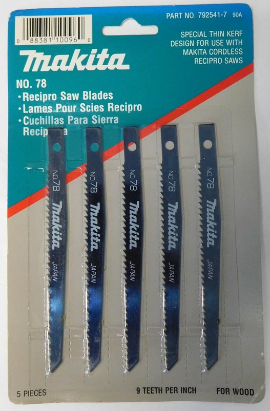 Makita 7925417 4‑3/4 x 9 TPI For Wood Reciprocating Saw Blades 5 Pack