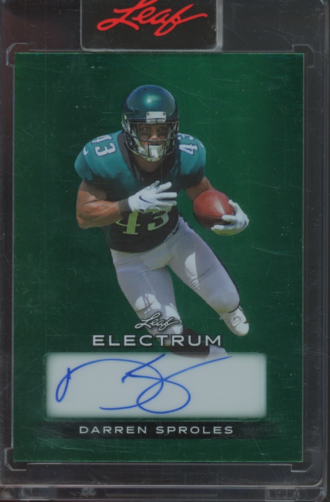 2024 Leaf Electrum Green Foil Darren Sproles 1/5 Auto Autograph