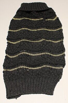 Kyeese Wear Dog Sweater Clothes Knit Golden Thread Wave Turtle Neck 14'' Back