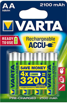 Varta AA Akku Mignon NiMH 2100mAh Ready to use 4er Blister 56706