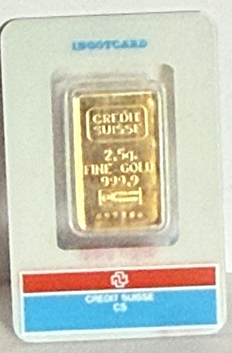 Credit Suisse Ingotcard Gold 2.5 Gram .9999 bar in assay | eBay
