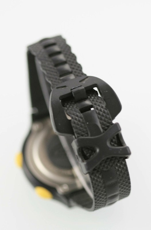 Fossil Watch Men FSL Yellow Timer Alarm Chrono 100m Black Rubber Battery Quartz | eBay